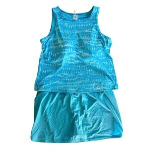 Lands’ End Plus Size 26W Blue Tankini Swimsuit Set Swim Skort Modest Swimwear